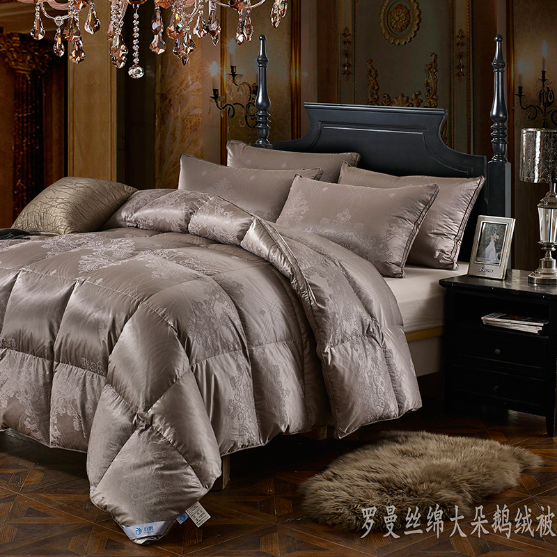 羅曼大朵鵝絨被（灰）